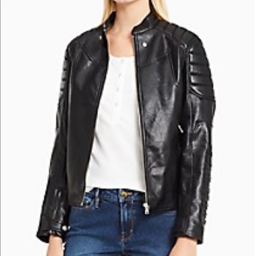 Calvin Klein FAUX LEATHER MOTO JACKET - Black XS